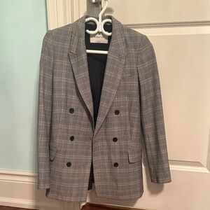 Aritzia Charcoal Checkered Blazer